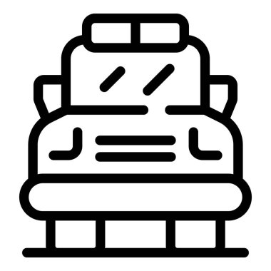 Basit okul otobüsü simgesi, öğrenciler için toplu taşıma