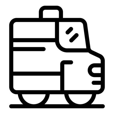 Demiryolunda çalışan modern bir tramvayı temsil eden basit bir simge