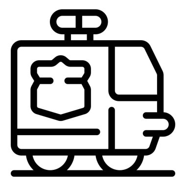 Siyah-beyaz çizgili bir polis minibüsü yolda gidiyor. Acil bir duruma müdahale etme potansiyeli var.