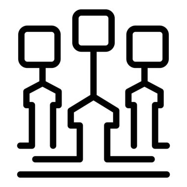 Takım çalışmasının stilize tasviri başarıya götürür ve iş adamları yukarı doğru okla bağlanır