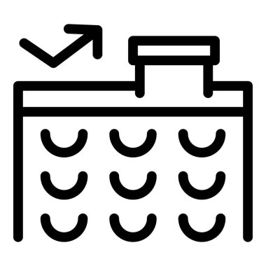 Havaalanındaki bagaj teslim noktasında bavul taşıyan bir hat ve bekleyen yolcular için bir bank.