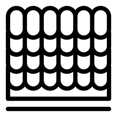 Ev yapımı veya yenilenmesi için modern seramik çatı kiremitlerinin basit simgesi