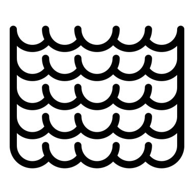 Dalgalı bir su yüzeyinin basit siyah beyaz simgesi