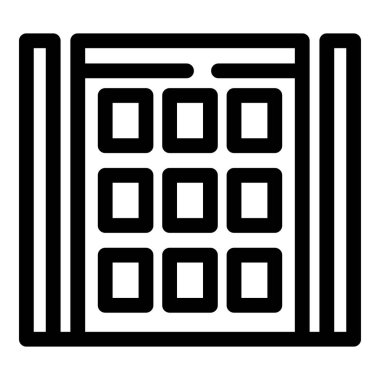 Kare pencerelerden oluşan geometrik desenli modern bir binanın mimari ayrıntıları