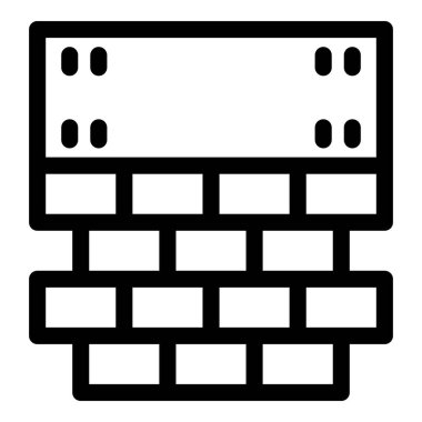 Verileri koruyan bir güvenlik duvarının basit simgesi, siber güvenlik kavramları için ideal