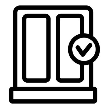 Turnikeye giriş işaretli basit bir simge, giriş için onay göstergesi