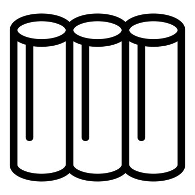 Üç silindirik pil taşınabilir güç sağlayan bir pil oluşturuyor.