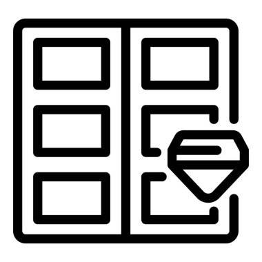 Bu simge, madencilik ve seçim sürecinde elmasların sıralanma sürecini temsil eder