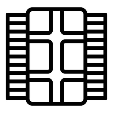 Elektronik aygıtlar için bir hafıza çipini temsil eden siyah ana hat simgesi