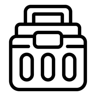 Bir araç kutusunun basit ve kalın çizgi simgesi, inşaat, diy ve araçlarla ilgili projeler için mükemmel