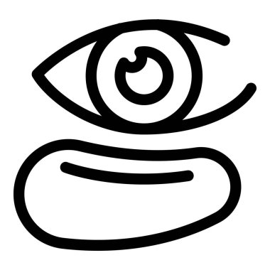 Kontakt lens takma eylemini temsil eden basit kalın taslak simgesi