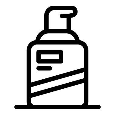 Pompalı kozmetik kabın siyah beyaz simgesi.