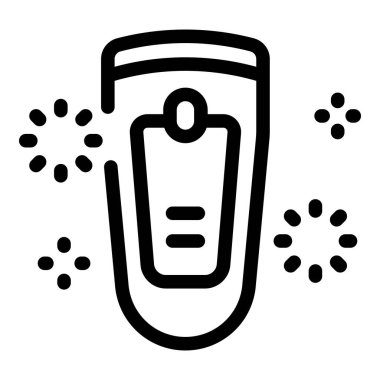 Pürüzsüz cildi temsil eden kıvılcımlarla saç aldırma için elektrikli epilatörün çizgi simgesi