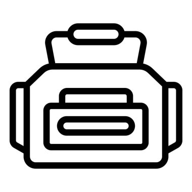 Bir kurye çantasının basit satır simgesi, dağıtım hizmetleri ve kentsel yaşam tarzıyla ilgili projeler için ideal