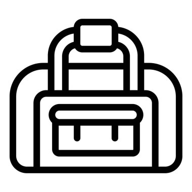 Ön cebi ve sağlam sapı olan basit bir seyahat çantası tasarımı. Seyahat ve bavulu temsil etmek için mükemmel.