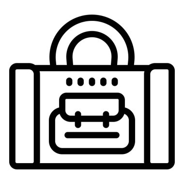 Kolay taşınma ve depolama için saplı dikiş makinesi, basit siyah ve beyaz dış hat simgesi