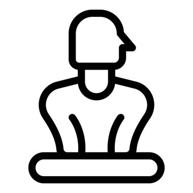 Ofis çalışanı bir sandalyede oturuyor ve bir dizüstü bilgisayar üzerinde çalışıyor.