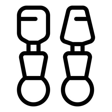 Yuvarlak tabanlı iki farklı elmas küpe çizimi.