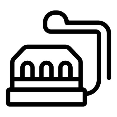 Manyetik rayların üzerinde yükselen manyetik bir trenin simgesi