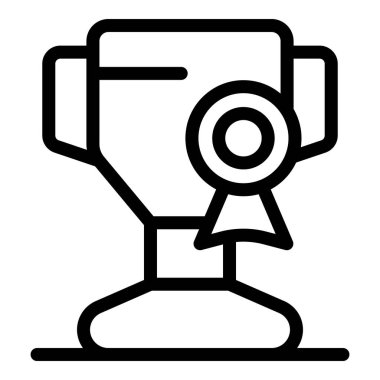 Kazanana bir kupa kupası ödülü, başarı ve başarıyla ilgili bir konseptin çizimi.