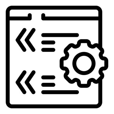 Web sitesi optimizasyonunu ve ayarlarını sembolize eden, biçimlendirilmiş bir web sayfasında vites simgesi oluşturulmuştur