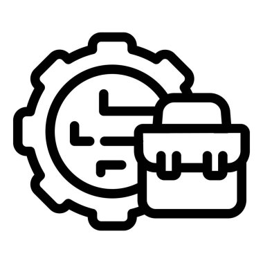 Çantalı saat, zaman yönetimi kavramını temsil ediyor.