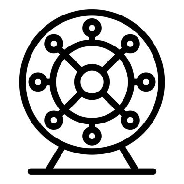 Hamster tekerleğinin basit bir simgesi, hayvan bakımını temsil ediyor ve küçük hayvanlar için egzersiz yapıyor.