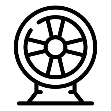 Hamster tekerleğinin basit bir simgesi. Hayvan bakımını, aktiviteyi ve eğlenceyi temsil etmek için mükemmel.