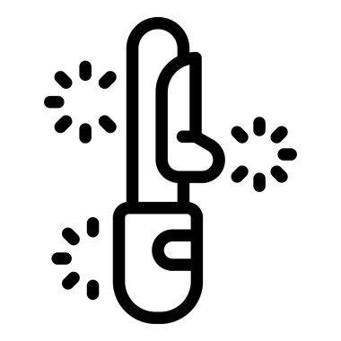 Elektrikli saç maşası. Saç stili. Parlak efekt çizgisi ikonu, kuaför salonu konsepti.