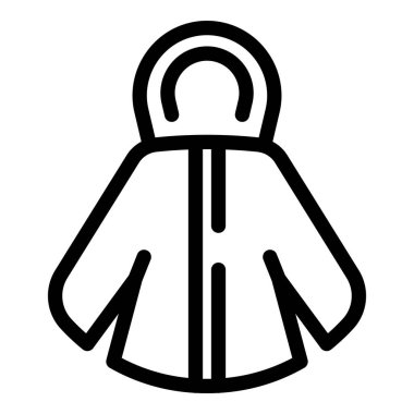 Sıcak bir kışlık paltoyu temsil eden basit bir çizgi simgesi. Kışla, kıyafetle veya soğuk havayla ilgili tasarımlar için mükemmel.
