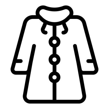 Sıcak bir kışlık ceketin basit siyah beyaz çizimi, soğuk hava için mükemmel.