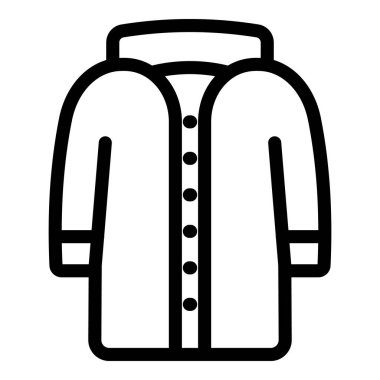 Düğmeleri ve yakası olan sıcak bir kışlık ceketin basit bir simgesi.