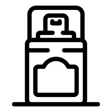 Ürününüz için boş etiketli bir sprey kutusunun basit çizgisi çizimi