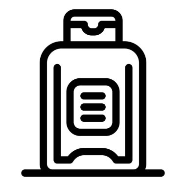 Banyo rafında duran bir şampuan şişesinin simgesi.