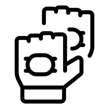 Bir çift iş eldiveninin çizgi simgesi, endüstriyel ortamlarda el koruması ve güvenliği vurguluyor