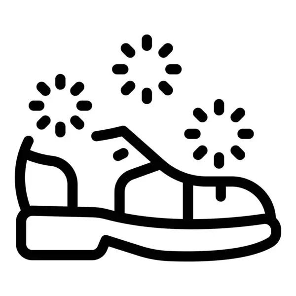 stock vector Bad smell particles being removed from a leather shoe by using a deodorizing shoe spray