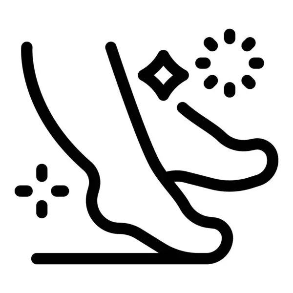 stock vector Line icon of bare feet stepping carefully and quietly, emphasizing the concept of stealth and discretion