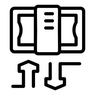 Para transferini temsil eden satır simgesi ve yukarı ve aşağı hareket eden fonları gösteren oklar