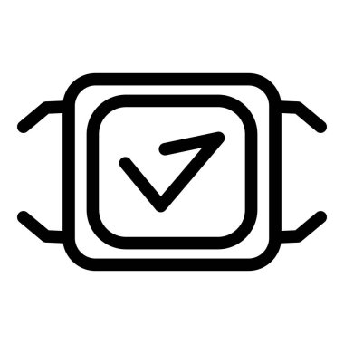 Smartwatch tamamlanmış bir görev veya hedefi gösteren bir işaretleme simgesi gösteriyorName