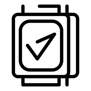 Doğrulanmış bir işaretleme simgesini gösteren, başarılı bir eylem veya başarıyı temsil eden bir akıllı sekmenin satır resim simgesi