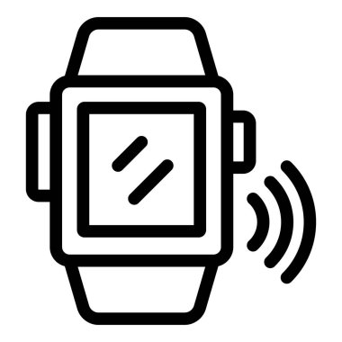 Klasik sinyal sembolü ile temsil edilen wifi 'ye bağlanan bir akıllı sekmenin basit simgesi