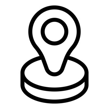 Yuvarlak bir platformu gösteren bir konum iğnesinin simgesi