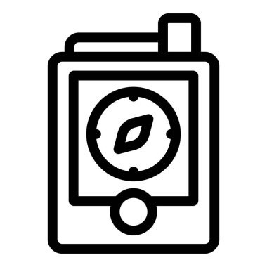 Bir pusula gösteren akıllı telefonun satır simgesi, navigasyon ve açık hava keşiflerini temsil etmek için ideal