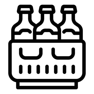 Üç şişe plastik bir sandıkta nakliyeye hazır bekliyor.