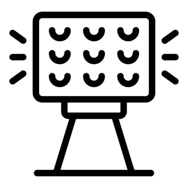 Güçlü bir ışık huzmesi yayan bir lambanın çizgi simgesi