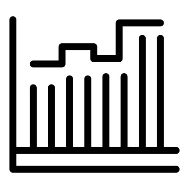 Artan dikey çubuklarla büyümeyi gösteren basit çizgi grafiği