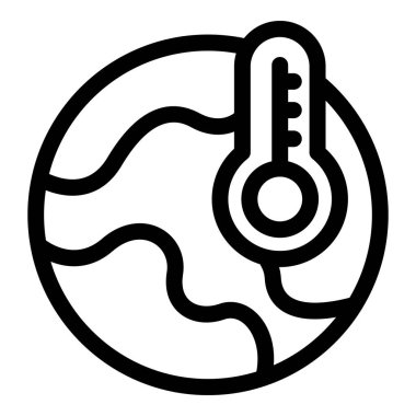 Artan sıcaklığı ölçen bir termometre tasvir eden basit bir simge