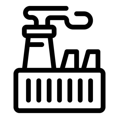 Bir endüstriyel fabrika binasının duman kirliliği yayan basit bir sanat simgesi