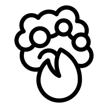 Tahtadan çıkan dumanla yanan ateşin basit çizgisi.