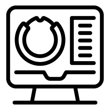 Dairesel ekonomi sembolü gösteren, sürdürülebilirliği ve çevresel sorumluluğu temsil eden bir bilgisayar ekranının çizgi simgesi